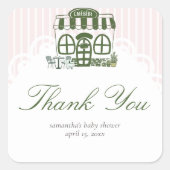 Cafe Bebe Coffee Baby Shower スクエアシール (正面)