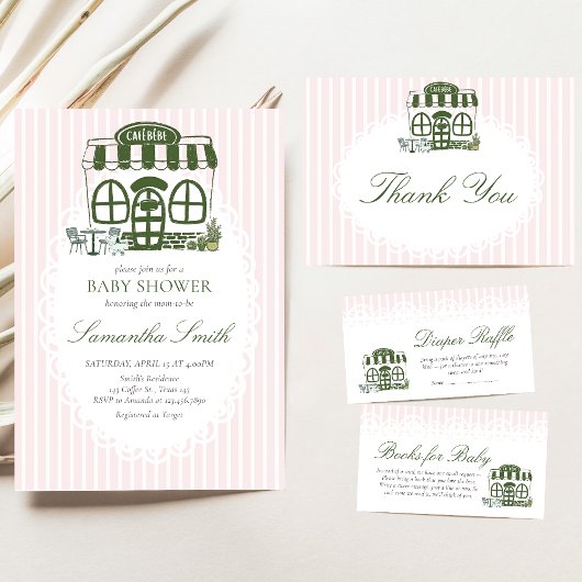 Cafe Bebe Coffee Baby Shower 招待状