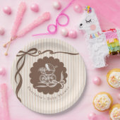 Cafe Bebe Coffee Bow Baby Stroller Baby Shower ペーパープレート (パーティー)