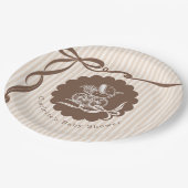 Cafe Bebe Coffee Bow Baby Stroller Baby Shower ペーパープレート (アングル)