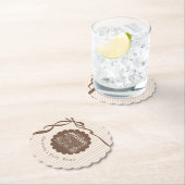 Cafe Bebe Coffee Bow Stripes Baby Shower ペーパーコースター (インサイチュ)