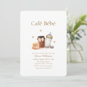Café Bébé Coffee Pancake Pacifier Baby shower 招待状 (スタンド正面)