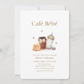 Café Bébé Coffee Pancake Pacifier Baby shower 招待状 (正面)