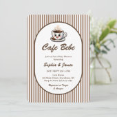 Cafe Bebe Cute Cafe Themed Baby Shower 招待状 (スタンド正面)