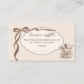 Cafe Bebe Diaper raffle Stripes Brown Baby shower エンクロージャーカード (正面)