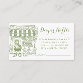Cafe Bebe Diaper Raffle Ticket | Baby Shower エンクロージャーカード