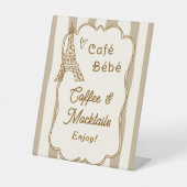 Cafe Bebe French Coffee Drinks Station Tabletop 台座サイン (正面)