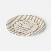 Cafe Bebe French Coffee Personalized Baby Shower ペーパープレート (アングル)