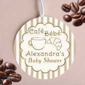 Cafe Bebe French Coffee Personalized Baby Shower ラウンドシール