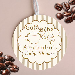 Cafe Bebe French Coffee Personalized Baby Shower ラウンドシール