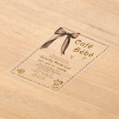Cafe Bebe French Coffee Shop Themed Baby Shower アクリル招待状 (レイダウン)