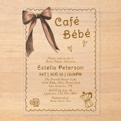 Cafe Bebe French Coffee Shop Themed Baby Shower アクリル招待状 (正面)