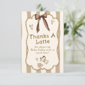Cafe Bebe French Coffee Shop Themed Baby Shower サンキューカード (スタンド正面)