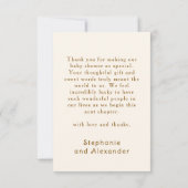 Cafe Bebe French Coffee Shop Themed Baby Shower サンキューカード (裏面)