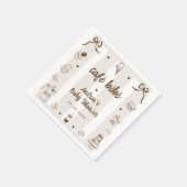 Café Bébé French Hand Drawn Baby Shower スタンダードカクテルナプキン (角)