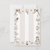 Café Bébé French Hand Drawn Baby Shower Thank You サンキューカード (裏面)