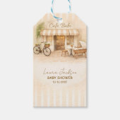 Cafe Bebe Gender Neutral Elegant Brown Baby Shower ギフトタグ (正面)