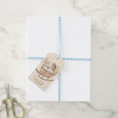 Cafe Bebe Gender Neutral Elegant Brown Baby Shower ギフトタグ (より糸付き)
