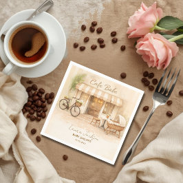 Cafe Bebe Gender Neutral Elegant Brown Baby Shower スタンダードカクテルナプキン