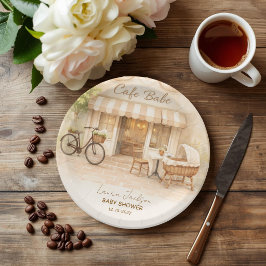 Cafe Bebe Gender Neutral Elegant Brown Baby Shower ペーパープレート
