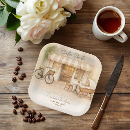 Cafe Bebe Gender Neutral Elegant Brown Baby Shower ペーパープレート