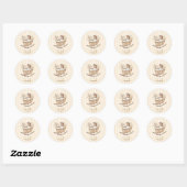 Cafe Bebe Gender Neutral Elegant Brown Baby Shower ラウンドシール (シート)