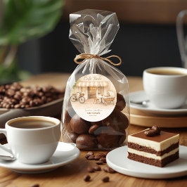 Cafe Bebe Gender Neutral Elegant Brown Baby Shower ラウンドシール