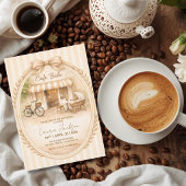 Cafe Bebe Gender Neutral Elegant Brown Baby Shower 招待状
