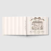 Cafe Bebe Gender neutral Handdrawn Bow Baby Shower ゲストブック (全面)