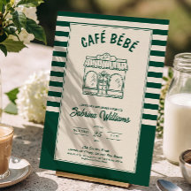 CAFÉ BÉBÉ GREEN COFFEE ベビーシャワーの招待状