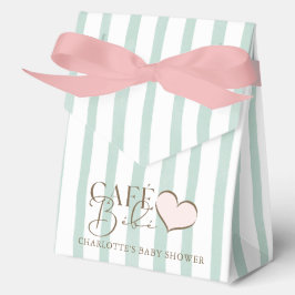 Café Bébé Mint Striped Coffee Themed Baby Shower フェイバーボックス