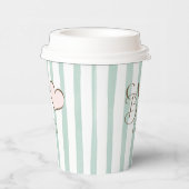 Café Bébé Mint Striped Coffee Themed Baby Shower 紙コップ (右)