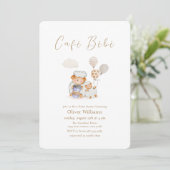 Café Bébé Mommy Sheep  Balloon Coffee Baby shower 招待状 (スタンド正面)