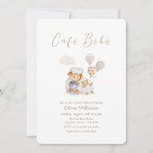 Café Bébé Mommy Sheep  Balloon Coffee Baby shower 招待状 (正面)