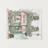 Cafe Bebe Paris Chic Baby Shower Party Backdrop タペストリー (正面(横))