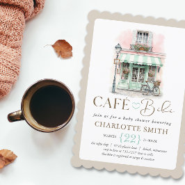 Café Bébé Paris Themed Baby Shower 招待状
