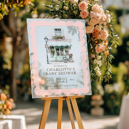 Café Bébé Paris Themed Baby Shower Welcome アクリルサイン