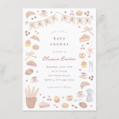 Cafe Bebe Watercolor Baby Shower 招待状 (正面)