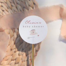 Cafe Bebe Watercolor Baby Shower Thank You ラウンドシール