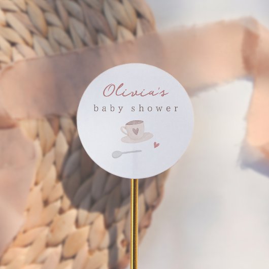 Cafe Bebe Watercolor Baby Shower Thank You ラウンドシール