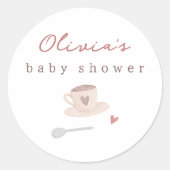 Cafe Bebe Watercolor Baby Shower Thank You ラウンドシール (正面)