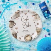 Cafe Bebe' Watercolor Coffee Baby Shower ペーパープレート (パーティー)