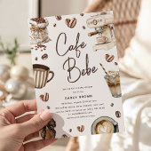 Cafe Bebe' Watercolor Coffee Baby Shower 招待状