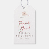 Cafe Bebe Watercolor Cute Baby Shower Thank You ギフトタグ (正面)