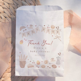 Cafe Bebe Watercolor French Bakery Baby Shower フェイバーバッグ