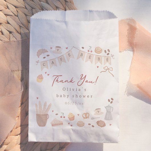 Cafe Bebe Watercolor French Bakery Baby Shower フェイバーバッグ