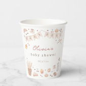 Cafe Bebe Watercolor Hand Drawn Baby Shower 紙コップ (裏面)