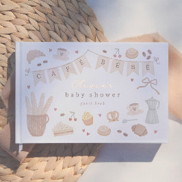 Cafe Bebe Watercolor Illustration Baby Shower ゲストブック