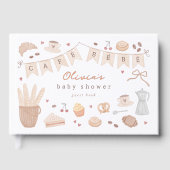 Cafe Bebe Watercolor Illustration Baby Shower ゲストブック (正面)