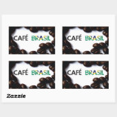 Café Brasil 長方形シール (シート)